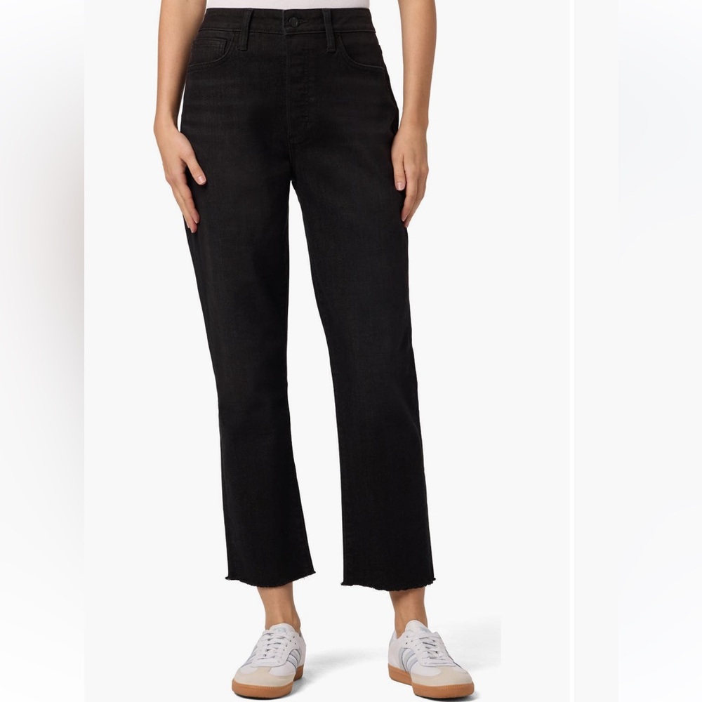 Joe's Jeans Black High Wasted Straight Cropped Denim